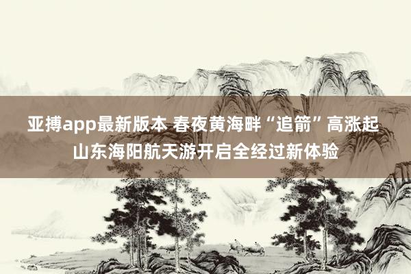 亚搏app最新版本 春夜黄海畔“追箭”高涨起 山东海阳航天游开启全经过新体验