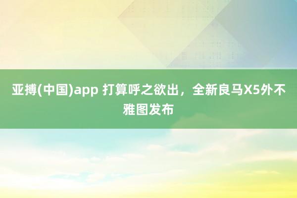 亚搏(中国)app 打算呼之欲出，全新良马X5外不雅图发布
