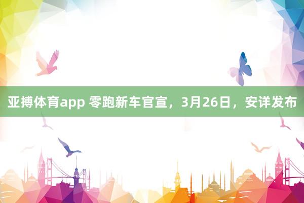 亚搏体育app 零跑新车官宣，3月26日，安详发布