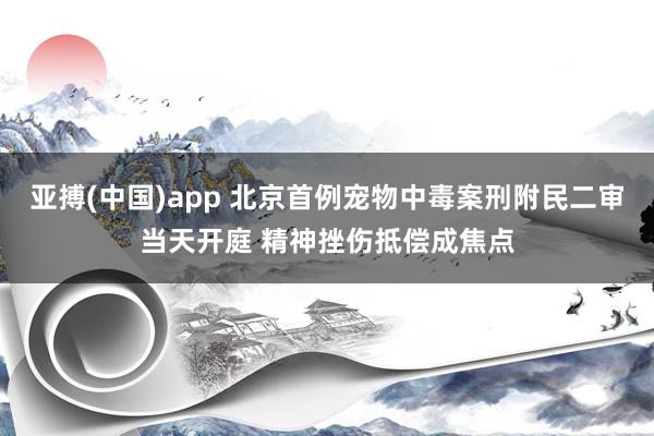 亚搏(中国)app 北京首例宠物中毒案刑附民二审当天开庭 精神挫伤抵偿成焦点
