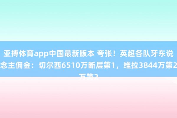 亚搏体育app中国最新版本 夸张！英超各队牙东说念主佣金：切尔西6510万断层第1，维拉3844万第2