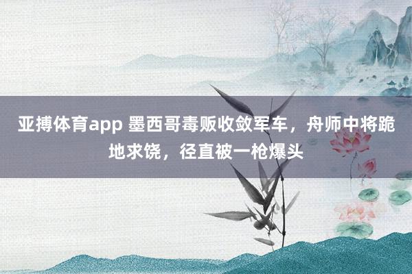 亚搏体育app 墨西哥毒贩收敛军车，舟师中将跪地求饶，径直被一枪爆头